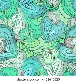 Seamless Abstract Colorful Pattern With Leaves