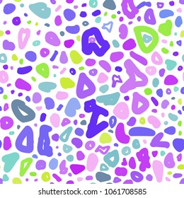 Seamless abstract colorful pattern with random shapes. Vector doodle trendy background. Perfect for wallpaper, gift paper, fabric print, pattern fills, web design. 
