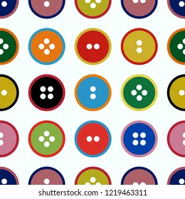 Seamless abstract colorful pattern from round buttons. Vector pattern