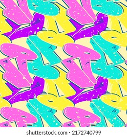 Seamless abstract colorful pattern in street art style