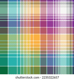 Seamless abstract colorful striped pattern with white diagonal lines, vector
