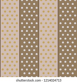 Seamless abstract colorful stripes pattern with polka dot. Vector pattern