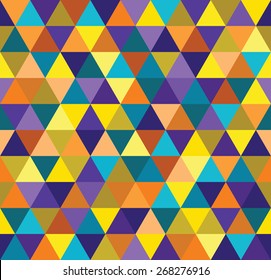 Seamless abstract colorful triangle geometrical background. Endless pattern.