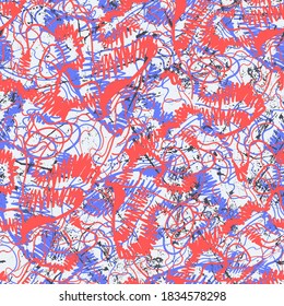 Seamless abstract colorful unusual pattern with grunge spots