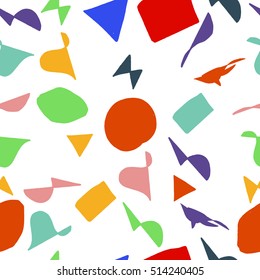 Seamless abstract colorful vector background pattern with isolated geometric shapes for your design