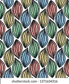 Seamless abstract colorful watercolor pattern. white background