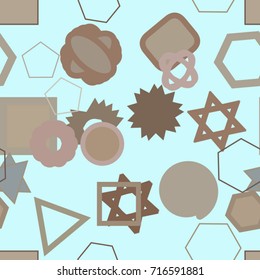 Seamless abstract conceptual geometric mixed pattern. Good for web page, graphic design, catalog, texture or background. Vector illustration graphic.