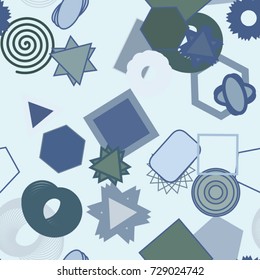 Seamless abstract conceptual geometric mixed pattern. Good for web page, graphic design, catalog, texture or background. Vector illustration graphic.