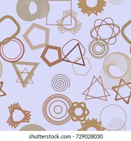 Seamless abstract conceptual geometric mixed pattern. Good for web page, graphic design, catalog, texture or background. Vector illustration graphic.