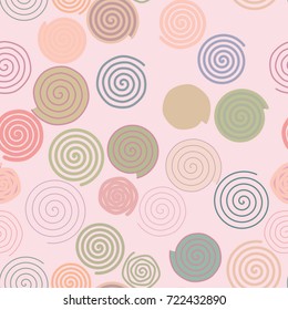 Seamless abstract conceptual geometric twirl circle lines pattern. Good for web page, graphic design, catalog, texture or background. Vector illustration graphic.