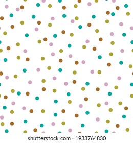 Seamless abstract confetti pattern. white background , colored dots . vector texture. trend print for textiles and wallpaper.