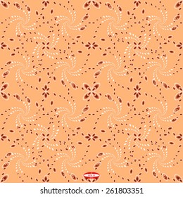 seamless abstract copper spiral pattern ginger texture with ellipse abstract bronze line on beige background vector
