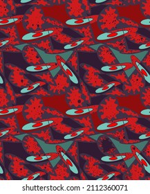 Seamless abstract creative artwork with wave shapes