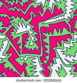 Seamless abstract creative pattern with curved hand drawn elements