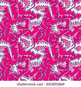 Seamless abstract creative pattern with curved hand drawn elements