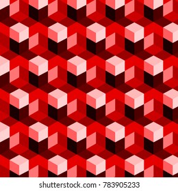 seamless, abstract cube pattern. Colorful design, geometric 3D vector wallpaper, cube pattern background.