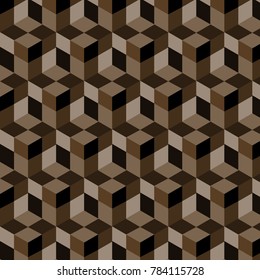 seamless, abstract cube pattern. Colorful design, geometric 3D vector wallpaper, cube pattern background.