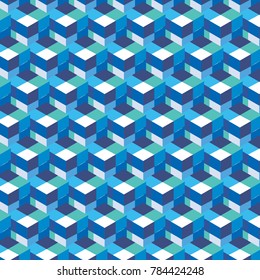 seamless, abstract cube pattern. Colorful design, geometric 3d vector wallpaper, cube pattern background.