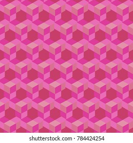 seamless, abstract cube pattern. Colorful design, geometric 3d vector wallpaper, cube pattern background.
