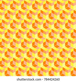 seamless, abstract cube pattern. Colorful design, geometric 3d vector wallpaper, cube pattern background.