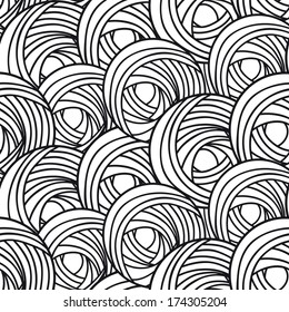 Seamless abstract curls, vector