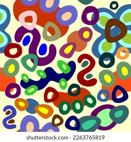 Seamless abstract curve pattern. Beautiful multicolor repetitive pattern. Hand drawing design for fabric, fashion, wallpaper, wall decor, textile, card, background, wrapping paper.