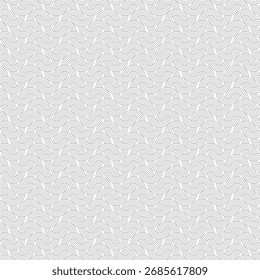 Seamless abstract curved line pattern, repeating swirl geometric background, monochrome textile wallpaper decorative texture design