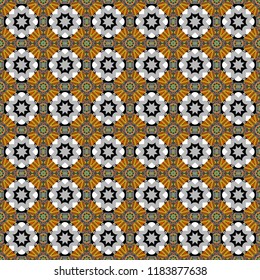 Seamless abstract curved pattern in gray, brown and orange colors. Vector illustration.