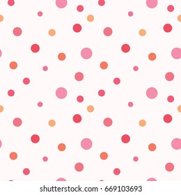 Seamless abstract cute and lovely tone polka dot vector pattern background