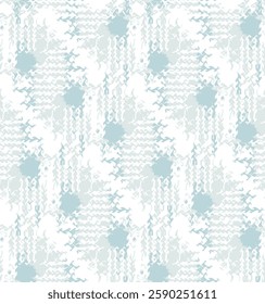 Seamless abstract Cyan Blue brush Effect Textured Background patterns. simple 3 colours uesd geometrical pattern for Textile and fabric design