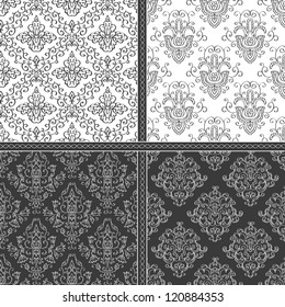 Seamless abstract damask pattern. Seamless pattern can be used for wallpaper, pattern fills, web page background,surface textures, wrapping paper. Floral textile background
