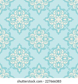 Seamless abstract damask tiled pattern vector background