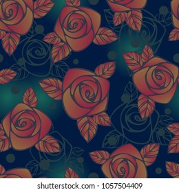 Fondo oscuro abstracto sin inconvenientes con rosas. Eps10
