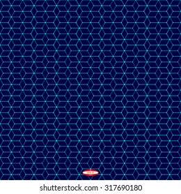 seamless abstract dark blue geometric pattern cyan texture with rhombus with abstract turquoise lines isolated on aquamarine background. vector illustration