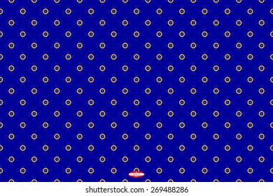 seamless abstract dark blue pattern navy texture with golden hoop. vector illustration