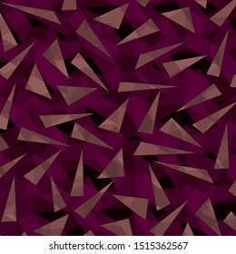 Seamless Abstract Dark Colored Over Lay Triangles Coral Pink Magenta Berry Deep Red Background Vector Pattern
