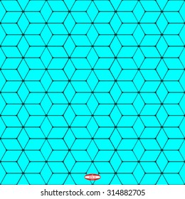 seamless abstract dark cyan geometric pattern azure texture with rhombus with abstract turquoise lines isolated on slate background. vector illustration