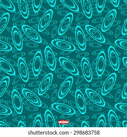 seamless abstract dark cyan pattern with aqua texture with turquoise ellipse isolated on slate background. vector illustration