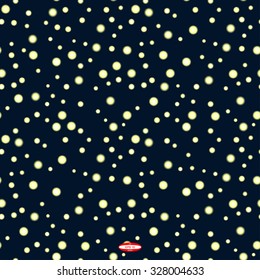 seamless abstract dark floral pattern with yellow texture with beige sphere isolated on dark cyan background. vector illustration