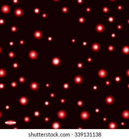 seamless abstract dark floral pattern with red structure balls isolated on magenta background. vector illustration