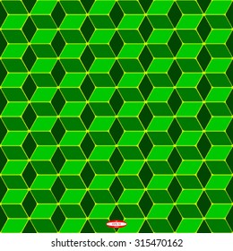 seamless abstract dark green geometric pattern with emerald texture with rhombus with abstract chlorine lines isolated on chartreuse background. vector illustration