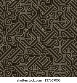 Seamless abstract dark pattern with twisted lines. Vector illustration