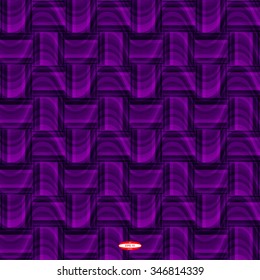 seamless abstract dark violet pattern with structure texture with rectangle on dark purple wicker background. vector illustration