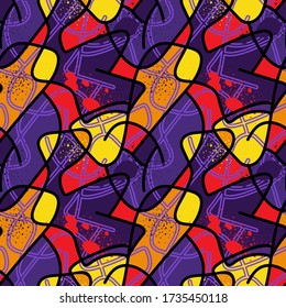 Seamless abstract decorative backdrop with wave shapes.