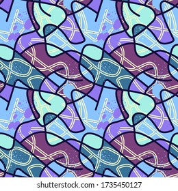 Seamless abstract decorative backdrop with wave shapes.