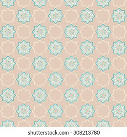 Seamless abstract decorative background from mosaic decorative figures