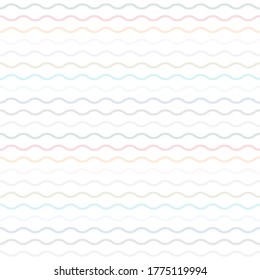 Seamless abstract decorative pattern with color wavy lines. Vector background.