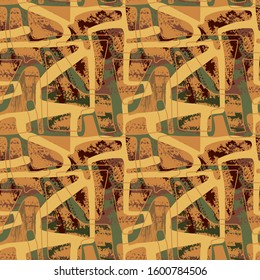 Seamless abstract decorative pattern. urban motif