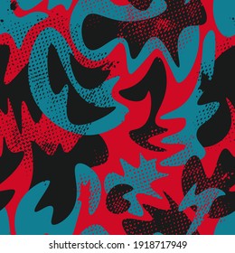 Seamless abstract decorative pattern with wave shapes 