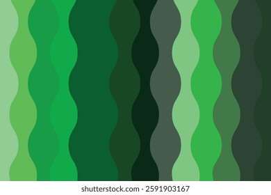 Seamless abstract design consisting of wavy lines transitioning between green shades, evoking peaceful and natural feelings.
